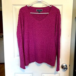 V-Neck Cables Sweater